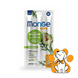 Monge Soft Sticks Hairball Poslastice Za Mačke, 15g, Losos sa Artičokom