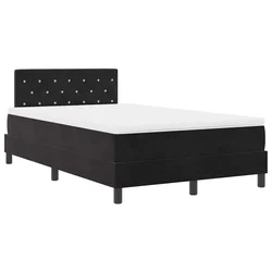 Vidaxl LED Box Spring Postelja z vzmetnico Črna 120 x 190 cm Žamet