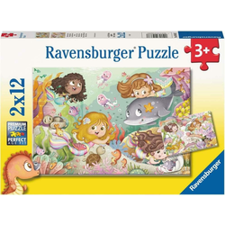 Ravensburger Puzzle Vile in morske deklice 2x12 kosov