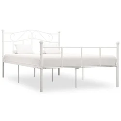 Vidaxl Posteljni okvir bel kovinski 160x200 cm