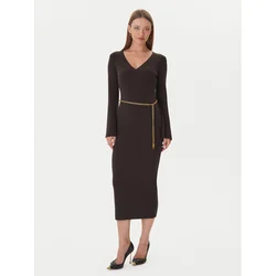 MICHAEL Michael Kors Pletena obleka MF5835G4VR Rjava Slim Fit