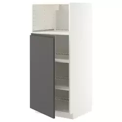 METOD Visoki element za ugradne uređaje, bela/Voxtorp tamnosiva, 60x60x140 cm