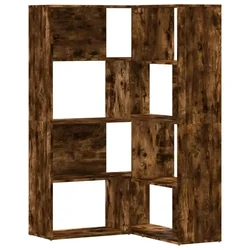Kutni regal za knjige 4 razine boja hrasta 85x85x140 cm drveni