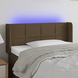 LED uzglavlje tamnosmeđe 93x16x78/88 cm od tkanine
