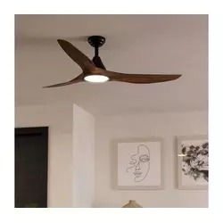 Eglo 35113 - LED plafonski ventilator PORTSEA LED/19W/230V O132 cm braon + sa daljinskim upravljačem