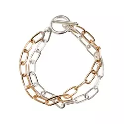 Two-tone layered bracelet - gold and silver colors
