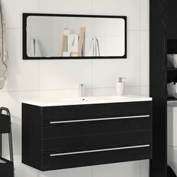 Ormarić za umivaonik u kupaonici crni hrast 100x38,5x48 cm inženjerski drvo