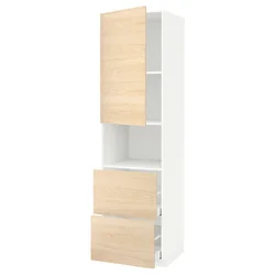 METOD / MAXIMERA Vis.elem.mikrotal. s vratima/2fioke, bela/Askersund im. svetlog jasena, 60x60x220 cm