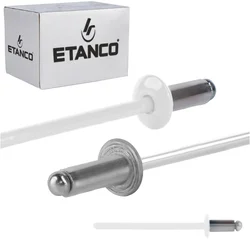 Aluminijaste odprte zakovice 3,2x6 mm RAL 9010