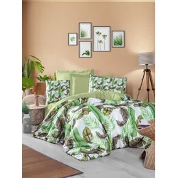 Aberto Design Komplet posteljina 472, 200x220 cm, Zelena-Bela