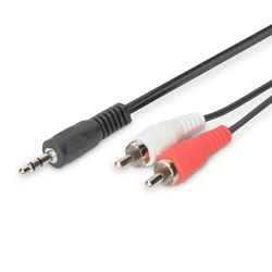 DIGITUS 3.5mm na 2 x RCA, 1.5m AK-510300-015-S AV Kabl