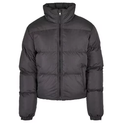 Womens Peached Puffer Jacket Black