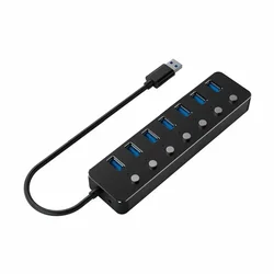 Gembird UHB-U3P7P-01 7-port Hub, 7xUSB 3.1, Crni