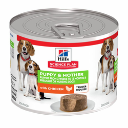 Hills Science Plan Puppy & Mother Tender Mousse - piščanec (12 x 200 g)