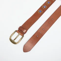 Pas PLEASURES Studded Belt Brown L/XL