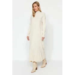 Trendyol Modest Ženska haljina Tctaw24Eb00015, Bež