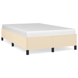 Vidaxl Posteljni okvir brez vzmetnice krem 120x190 cm blago