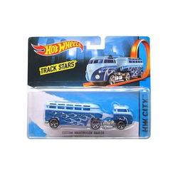 HOT WHEELS TRACK STARS - TRAILERS - CUSTOM VOLKSWAGEN HAULER BLUE (CGJ45) Igračka