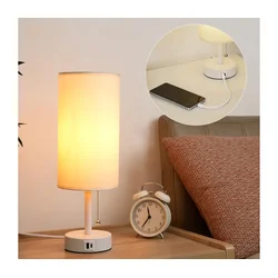 Brilagi - Stona lampa sa USB portom TABLON 1xE27/25W/230V bela/krem