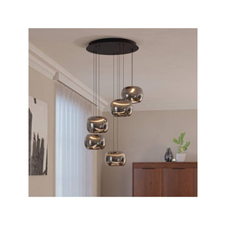 Eglo 390434 - LED prigušiva luster na sajli HORTUNAS 5xLED/5,8W/230V crna/dimljena