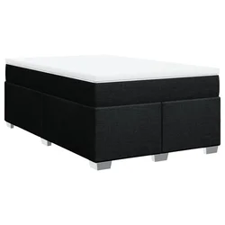 Vidaxl Box spring postelja z vzmetnico črn 120x200 cm blago