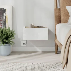Hanah Home Noćni stočić, 38.4x18.5x31cm, Beli