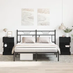 Noćni ormar 2 pcs Crni hrast 40 x 35 x 65 cm Konstruirano drvo