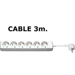MicroConnect 6-polna Schuko vtičnica 3M bela