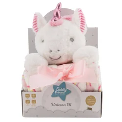 Free2Play Plush igračka sa dekicom bijela Unicorn Eli