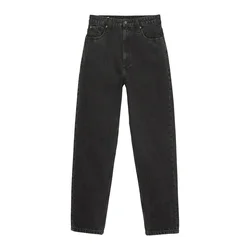 Pull&Bear Kavbojke črn denim