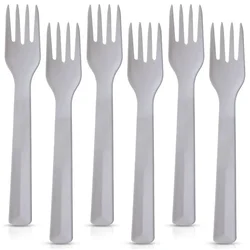 Northix Plastične vilice, sive, 18 cm, komplet 6 kosov