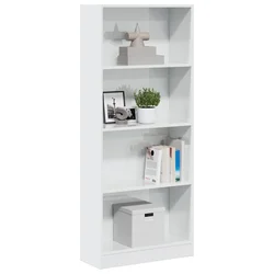 Regal za knjige sjajni bijeli 60x24x143 cm konstruirano drvo