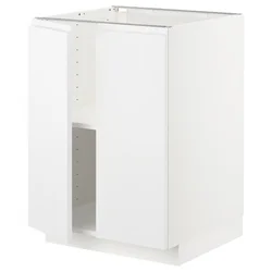 METOD Podni element s policama/2 vrata, bela/Voxtorp matirano bela, 60x60 cm