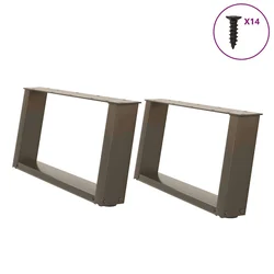 Noge za klub stolić U-oblik 2 kom Prirodni čelik 60 x (30-31) cm Čelik