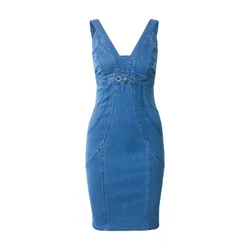 GUESS Obleka JEWEL moder denim
