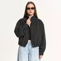 Cropp - Glatka bomber jakna - CRNO