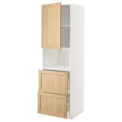 METOD / MAXIMERA Vis.elem.mikrotal. s vratima/2fioke, bela/Forsbacka hrastovina, 60x60x200 cm
