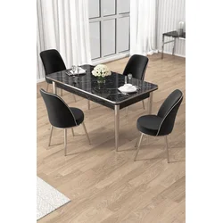 Hanah Home Trpezarijski set, 5 komada, Crni