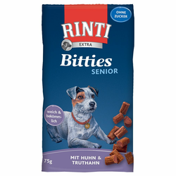 75g RINTI Extra Bitties Senior za pse,piščanec&puran