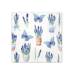 Serviete za dekupažo - Lavender Butterflies  - 1 kos