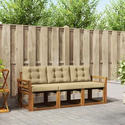 Set vanjskih sofa s jastukom 3 pcs Prirodna i bež