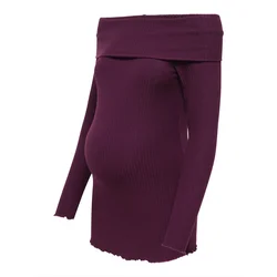 Only Maternity Majica OLMESMERALDA vinsko rdeča