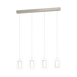 Eglo Enaluri visilica/4, led, 4x5,4w, 4x630lm, duž 1100, nikl-mat/plastika