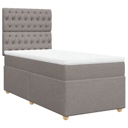 vidaXL vidaXL Box spring postelja z vzmetnico taupe 100x200 cm blago, (21290948)