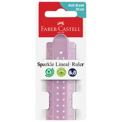Ravnalo pvc 30 cm Sparkle Faber-Castell 172030 sort