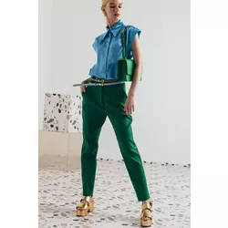 Ženske elegantne pantalone u zelenoj boji