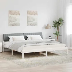 Okvir kreveta s uzglavljem Bijela i svijetlosiva 200 x 200 cm