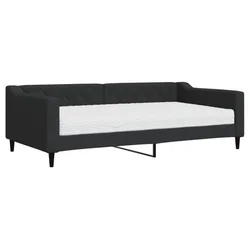 Vidaxl Dnevna postelja z vzmetnico črna 100x200 cm blago