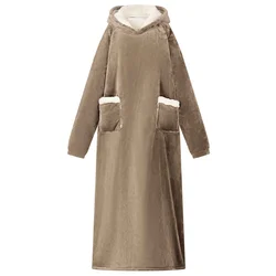 vidaXL Odeja s kapuco Kamel xl Flis in flanel