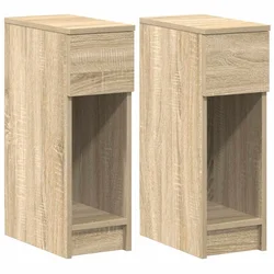 Vidaxl Nočne omarice s predalom 2 kosa sonoma hrast 20x36x60 cm